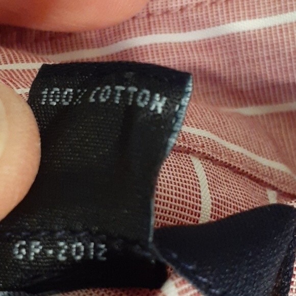 Gap top sleeveless striped cotton button-down pink/red large l career office - Picture 4 of 7